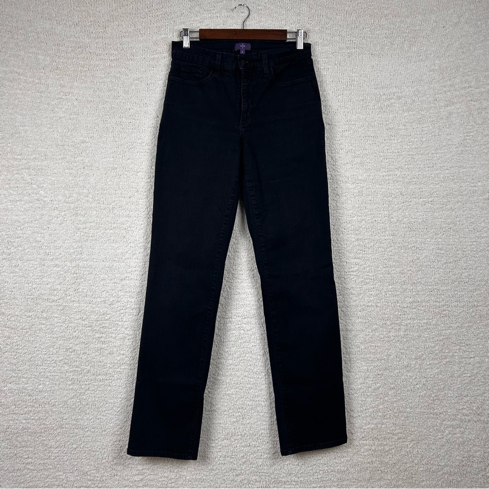 NYDJ Jeans Womens 6 Black Straight Lift Tuck Technology 5-Pocket Stretch USA